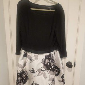 American Living black and white floral cocktail dress